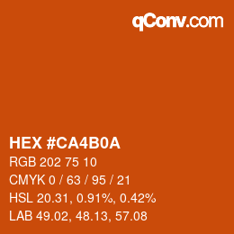 カラーコード: HEX #CA4B0A | qconv.com