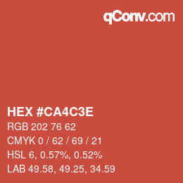 Color code: HEX #CA4C3E | qconv.com