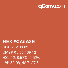 Color code: HEX #CA5A3E | qconv.com