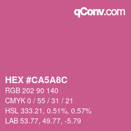 カラーコード: HEX #CA5A8C | qconv.com