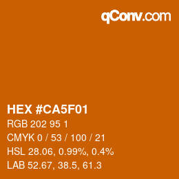 Color code: HEX #CA5F01 | qconv.com