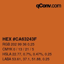 Farbcode: HEX #CA63243F | qconv.com