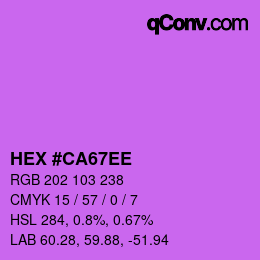 Color code: HEX #CA67EE | qconv.com