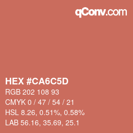 Color code: HEX #CA6C5D | qconv.com