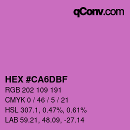 Color code: HEX #CA6DBF | qconv.com