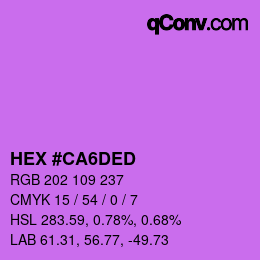 カラーコード: HEX #CA6DED | qconv.com