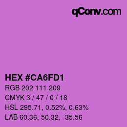 カラーコード: HEX #CA6FD1 | qconv.com