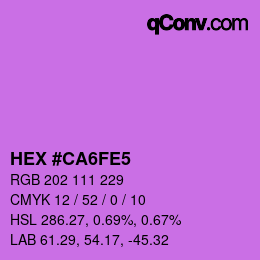 カラーコード: HEX #CA6FE5 | qconv.com