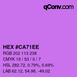 カラーコード: HEX #CA71EE | qconv.com
