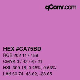 Color code: HEX #CA75BD | qconv.com