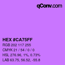 Color code: HEX #CA75FF | qconv.com