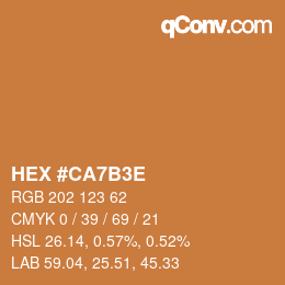 Color code: HEX #CA7B3E | qconv.com