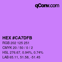 Color code: HEX #CA7DFB | qconv.com
