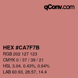 Color code: HEX #CA7F7B | qconv.com