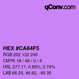 カラーコード: HEX #CA84F5 | qconv.com
