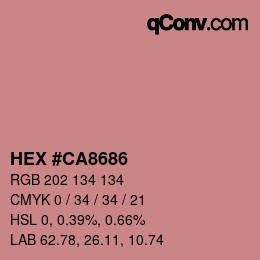 カラーコード: HEX #CA8686 | qconv.com