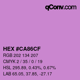 Color code: HEX #CA86CF | qconv.com