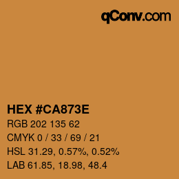 Farbcode: HEX #CA873E | qconv.com