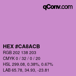 カラーコード: HEX #CA8ACB | qconv.com