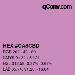 颜色代码: HEX #CA8CBD | qconv.com