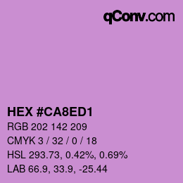 カラーコード: HEX #CA8ED1 | qconv.com