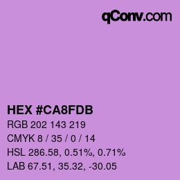 カラーコード: HEX #CA8FDB | qconv.com