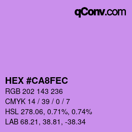 颜色代码: HEX #CA8FEC | qconv.com
