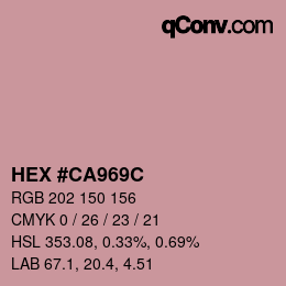 Farbcode: HEX #CA969C | qconv.com