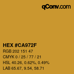 Color code: HEX #CA972F | qconv.com
