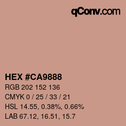 颜色代码: HEX #CA9888 | qconv.com