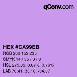 Color code: HEX #CA99EB | qconv.com
