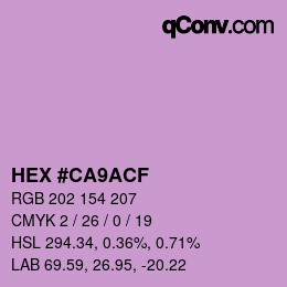 Farbcode: HEX #CA9ACF | qconv.com