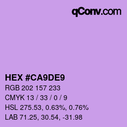 カラーコード: HEX #CA9DE9 | qconv.com