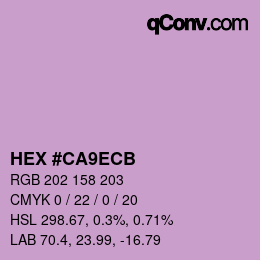 Farbcode: HEX #CA9ECB | qconv.com