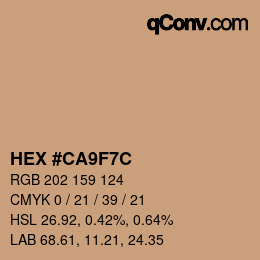 Color code: HEX #CA9F7C | qconv.com