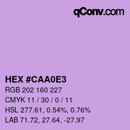 Color code: HEX #CAA0E3 | qconv.com