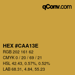 Color code: HEX #CAA13E | qconv.com