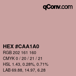 Color code: HEX #CAA1A0 | qconv.com