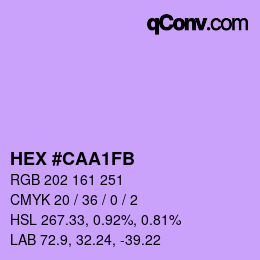 Color code: HEX #CAA1FB | qconv.com