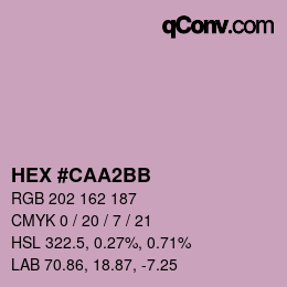 Color code: HEX #CAA2BB | qconv.com