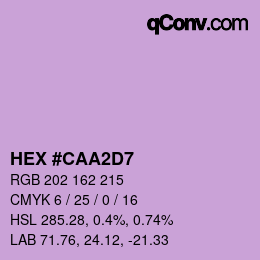 カラーコード: HEX #CAA2D7 | qconv.com