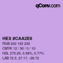 Color code: HEX #CAA2E6 | qconv.com