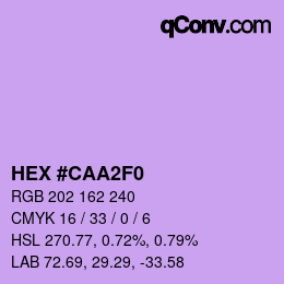 Color code: HEX #CAA2F0 | qconv.com