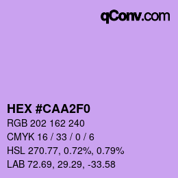 Farbcode: HEX #CAA2F0 | qconv.com