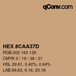 颜色代码: HEX #CAA37D | qconv.com