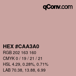 颜色代码: HEX #CAA3A0 | qconv.com