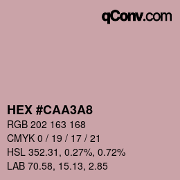 カラーコード: HEX #CAA3A8 | qconv.com