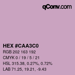 カラーコード: HEX #CAA3C0 | qconv.com