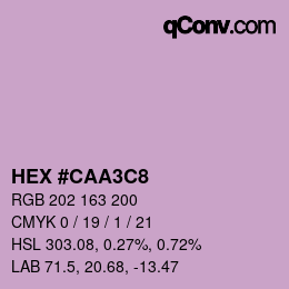 カラーコード: HEX #CAA3C8 | qconv.com