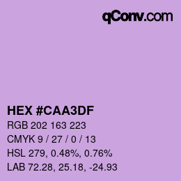 Color code: HEX #CAA3DF | qconv.com